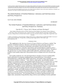 The Global Pandemic of Falsified Medicines