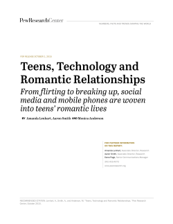 Teens, Technology and Romantic Relationships.