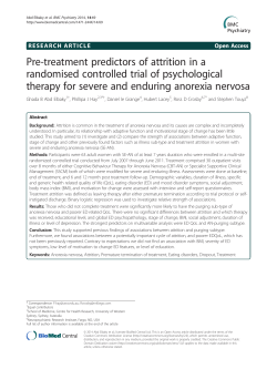 Pre-treatment predictors of attrition in a randomised controlled trial of