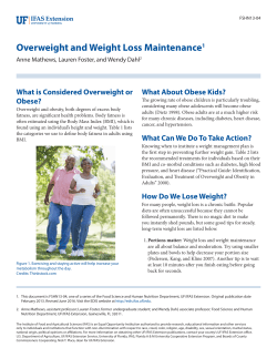 Overweight and Weight Loss Maintenance1 - EDIS