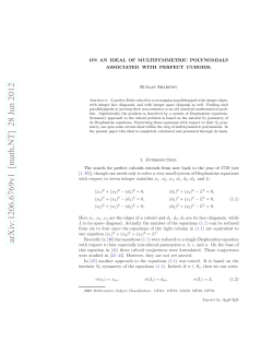 On an ideal of multisymmetric polynomials associated with perfect