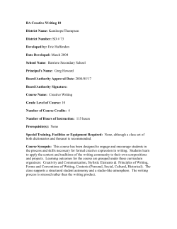 BAA Course Framework - School District #73