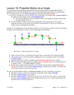 Lesson 18: Projectile Motion at an Angle