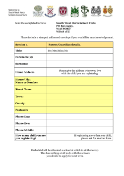 Postal Application form