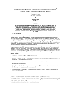 Comparative Deregulation of Far Eastern