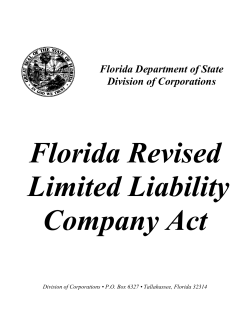 Florida Revised Limited Liability Company Act