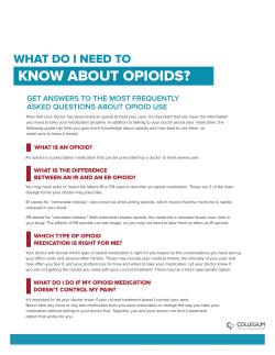 know about opioids?