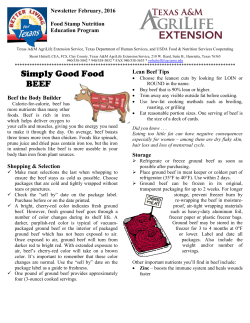 Simply Good Food BEEF - AgriLife Extension County Offices