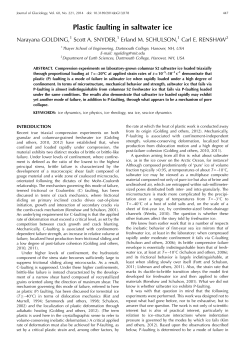 Plastic faulting in saltwater ice - International Glaciological Society