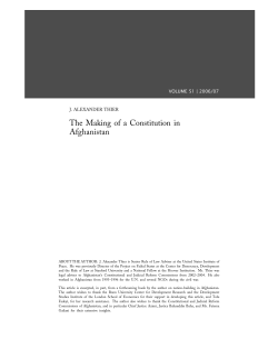 The Making of a Constitution in Afghanistan