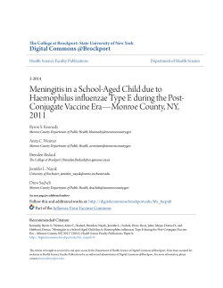 Meningitis in a School-Aged Child due to Haemophilus influenzae