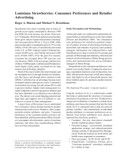 Louisiana Strawberries: Consumer Preferences