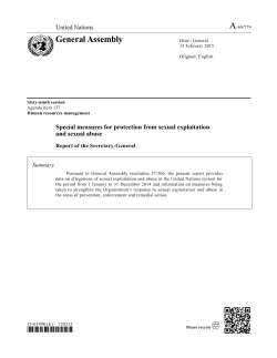 General Assembly - Conduct in UN Field Missions