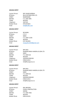 ARUSHA DEPOT Contact Person MR. RAJAB
