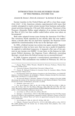 introduction to one-hundred years of the federal income tax