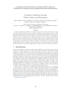 Certificate Validation through Public Ledgers