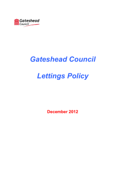 Gateshead Council Lettings Policy