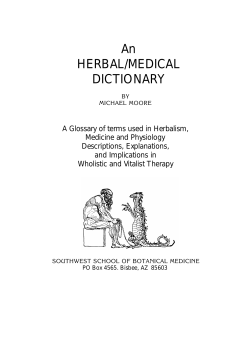 A Herbal/Medical Dictionary - Southwest School of Botanical Medicine
