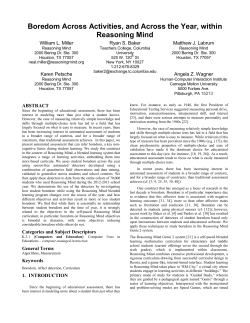 Boredom Across Activities, and Across the Year, within Reasoning