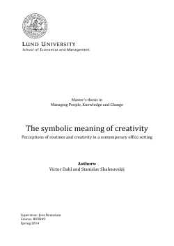 The symbolic meaning of creativity