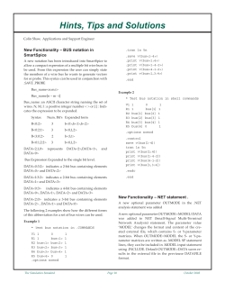 Hints, Tips and Solutions