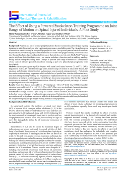 The Effect of Using a Powered Exoskeleton Training Programme on