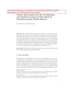 Sensor Data Fusion for the Localization and Position Control of One