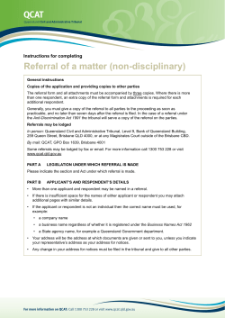 Form 35 - Referral of a matter (non disciplinary)