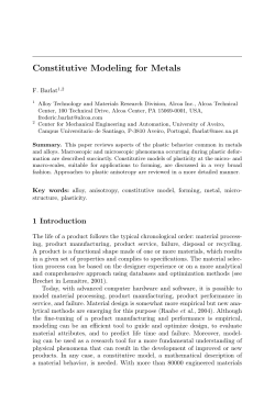 Constitutive Modeling for Metals
