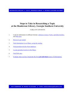 Steps to Take in Researching a Topic at the Henderson