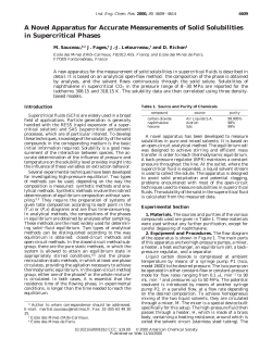 A Novel Apparatus for Accurate Measurements of Solid Solubilities