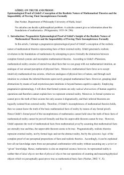 godel on truth and proof - Philsci
