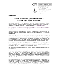 French immersion graduate elected as CPF