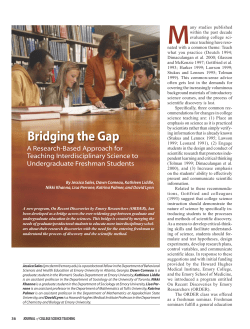 Bridging the Gap - On Recent Discoveries by Emory Researchers