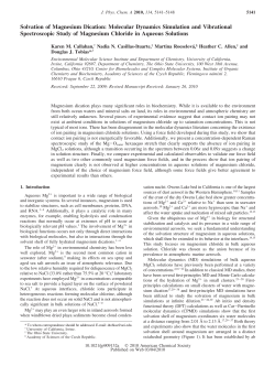 Solvation of Magnesium Dication: Molecular