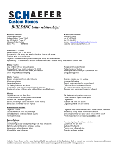 Property Address: Builder Information: 4