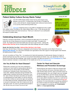 Patient Safety Culture Survey Starts Today!