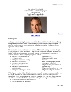 Conflicts of responsibility - University of North Florida