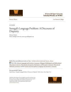 Senegal`s Language Problem: A Discourse of Disparity