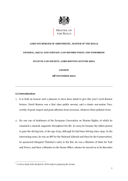 Master of the Rolls speech - Courts and Tribunals Judiciary