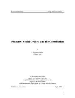 Property, Social Orders, and the Constitution