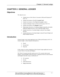 CHAPTER 2: GENERAL LEDGER