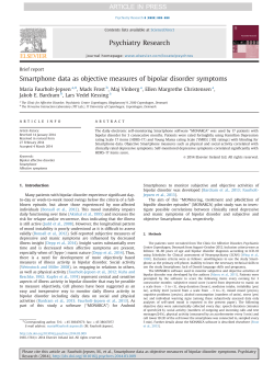 Smartphone data as objective measures of bipolar disorder symptoms