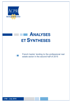 French banks` lending to the professional real estate sector in the