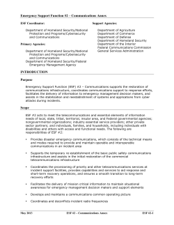 ESF #2 - School Safety Summit