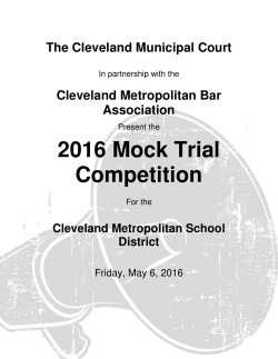 2016 Mock Trial Competition - Cleveland Metropolitan Bar Association