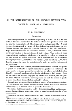 ON THE DETERMINATION OF THE DISTANCE BETWEEN TWO