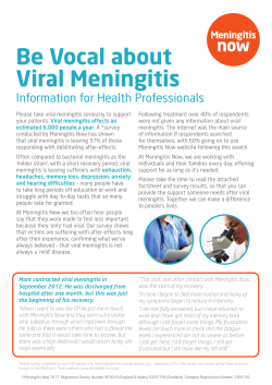 Be Vocal about Viral Meningitis