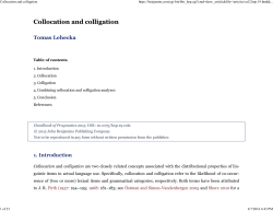 Collocation and colligation