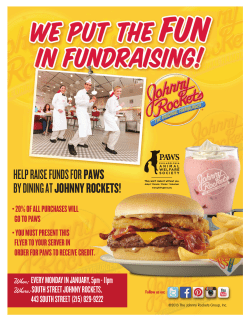 HELP RAISE FUNDS FOR PAWS BY DINING AT JOHNNY ROCKETS!